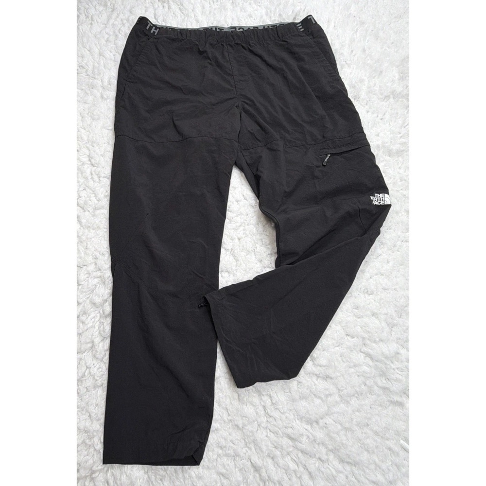 The North Face Trail-Light Hiking Pants Mens XXL 2XL Black 100% Nylon Logo Waist